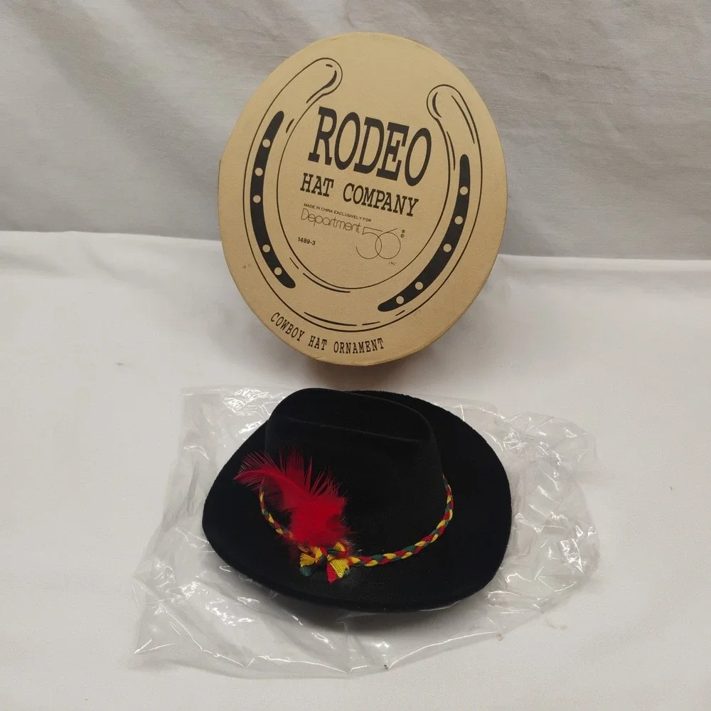 RODEO HAT COMPANY Department 56 Item #1489 3 Hat Ornament Original Box